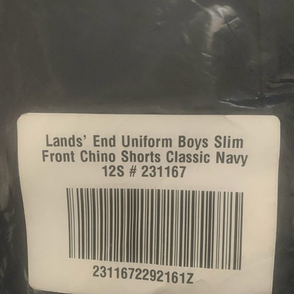 NWT LANDS' END UNIFORM BOYS PLAIN FRONT CHINO SHORTS CLASSIC NAVY 6S, 12S, 18S - Picture 7 of 11